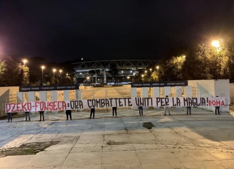 Navijači Rome imaju poruku za Edina Džeku i Paula Fonsecu