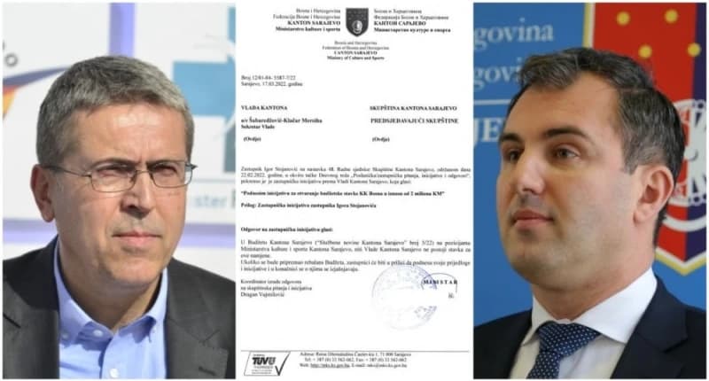 Stojanović tražio, Avdić odgovorio: Kanton Sarajevo nema dva miliona KM za KK Bosna