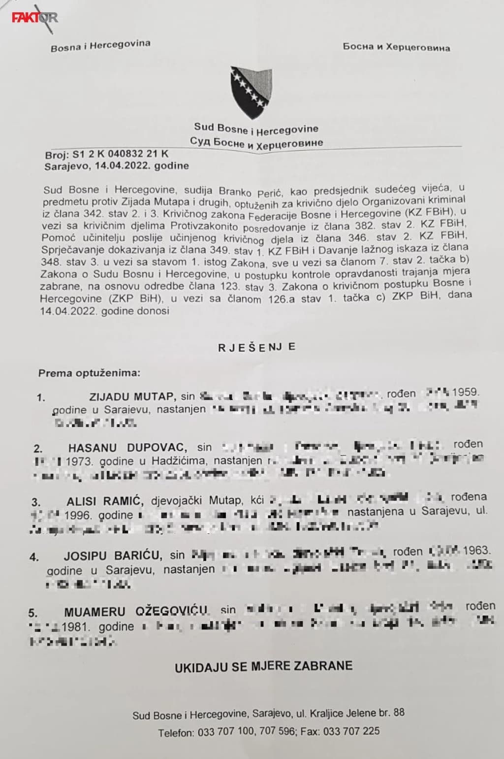 Optuženima u slučaju "Memić" ukinute sve mjere zabrane: "Svjedoci se ne plaše njih, nego komentara u medijima"