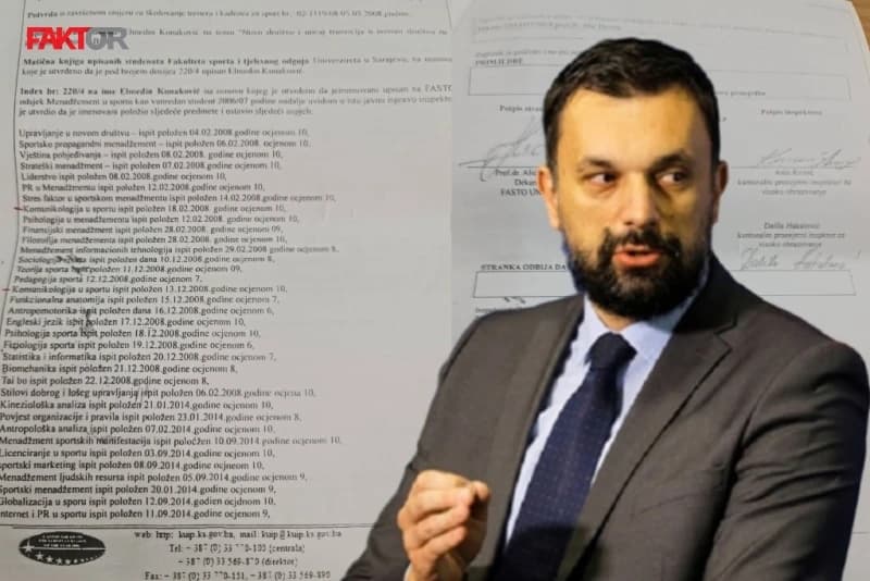 Misterija Konakovićeve diplome: Fali li mu ispita u indexu, jesu li neki predmeti upisivani duplo?