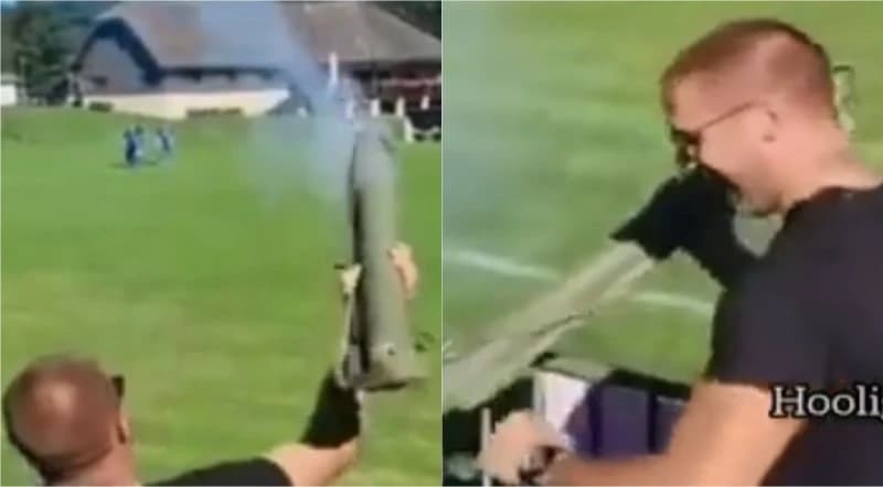 Šokantan snimak iz Hrvatske: Huligan ispalio granatu iz zolje, projektil eksplodirao među igračima