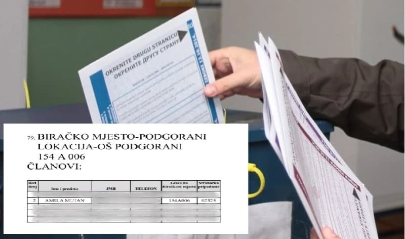 Supruga kandidata NiP-a u biračkom odboru ispred stranke Savez mladih snaga