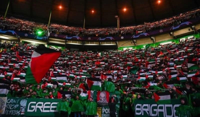 Na stadionu Celtica: Stotine zastava u znak podrške narodu Palestine
