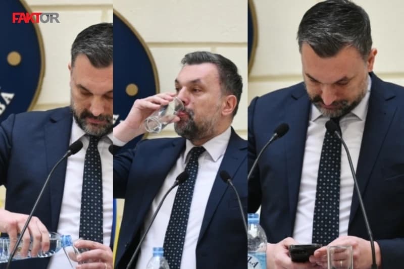 Obraćanje medijima šefa NiP-a kroz fotografije: Suho grlo, drhtav glas, mobitel...