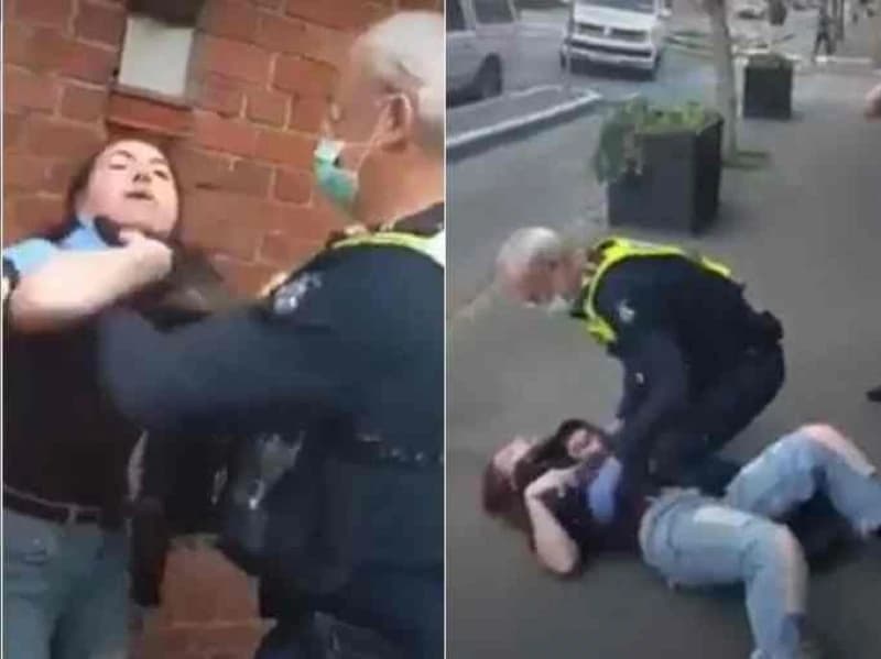 Hapšenje žene u Melburnu 